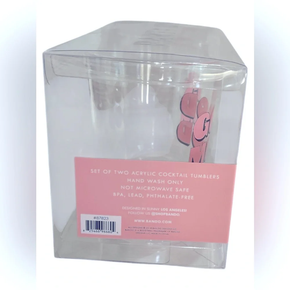 NEW SET OF TWO ACRYLIC CLEAR TUMBLERS